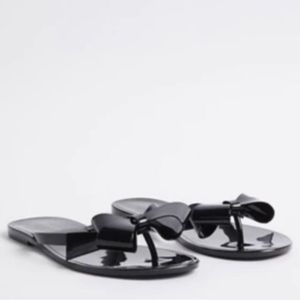 Black Jelly Bow Flip Flop